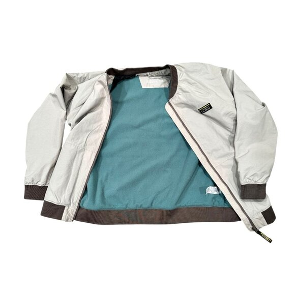 LL Bean Womens 3 Season Bomber Jacket LARGE Tan Khaki Fleece Lined Recycled ECO - Picture 7 of 10